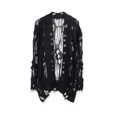 Y's Thread Design Knit Cardigan "Black"