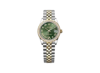 ROLEX Datejust 31mm Oystersteel & Yellow Gold Diamond 278383RBR "Olive Green"