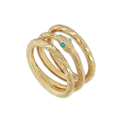 GUCCI Triple Ouroboros Yellow Gold Ring