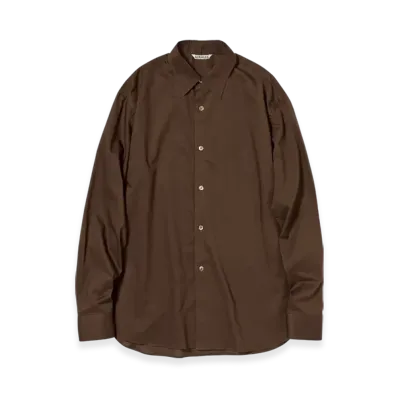 AURALEE Washed Finx Typewriter Shirt "Dark Brown"