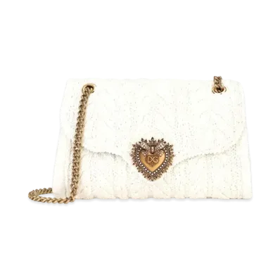 Dolce&Gabbana Devotion Shoulder Bag Large Nit "White"
