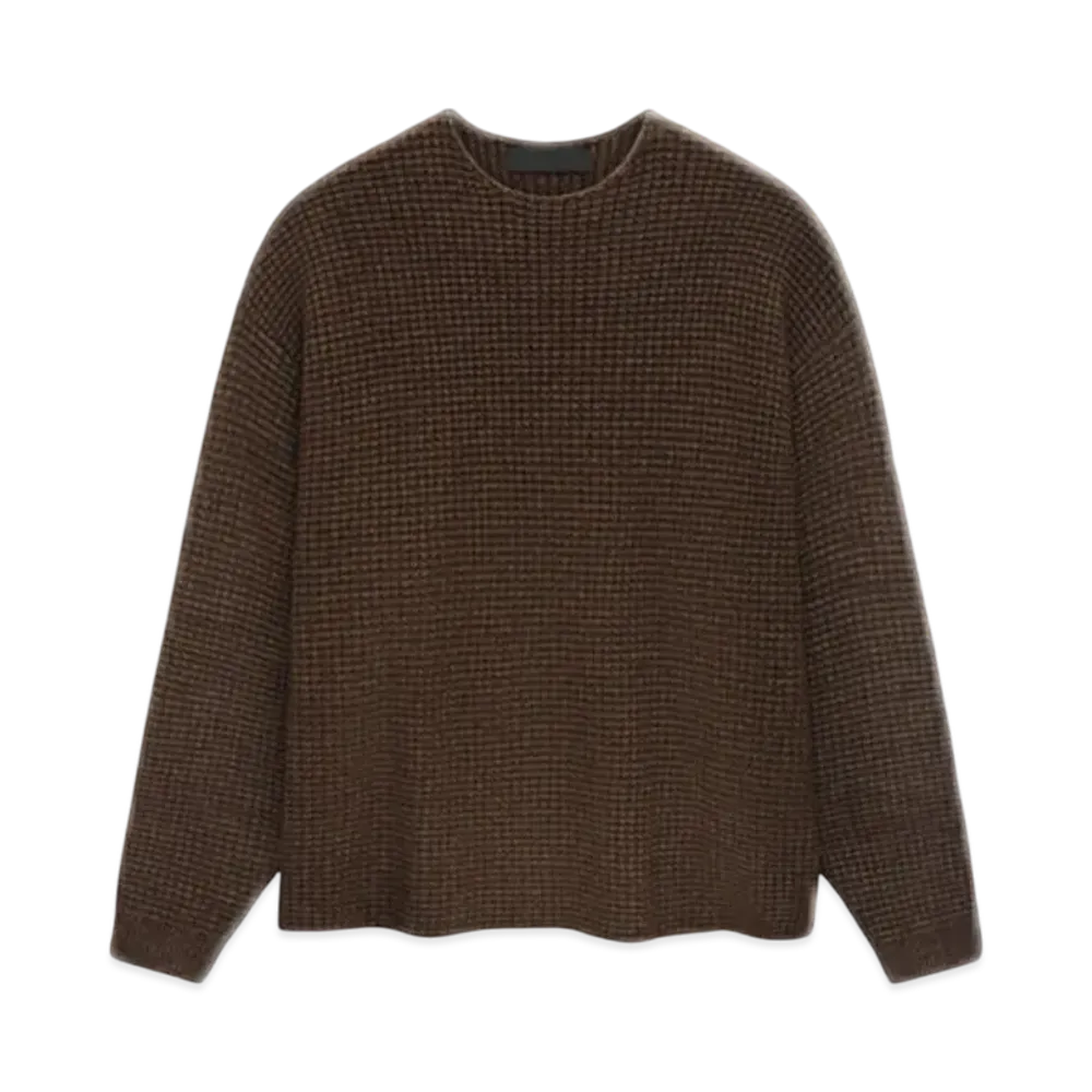 FEAR OF GOD Essentials Heavy Waffle Crewneck Sweater "Brown"