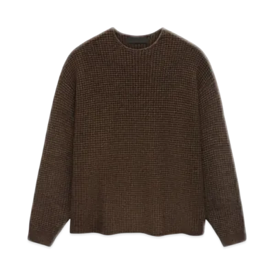 FEAR OF GOD Essentials Heavy Waffle Crewneck Sweater "Brown"