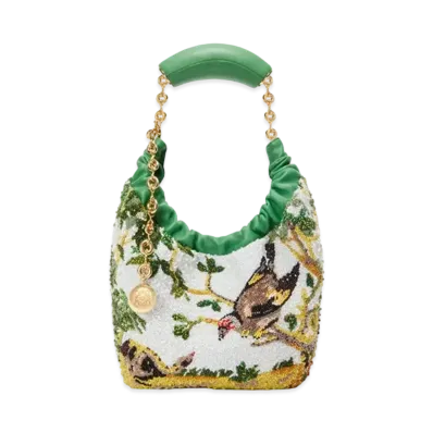 LOEWE Mini Squeeze Bag in Beaded Leather "Green"