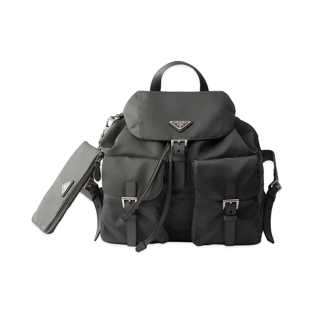 PRADA Medium Re-Nylon Backpack "Mercury Grey"