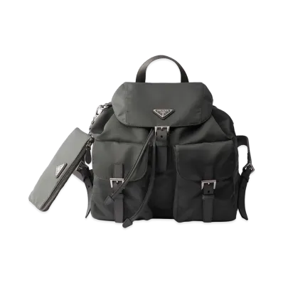 PRADA Medium Re-Nylon Backpack "Mercury Grey"