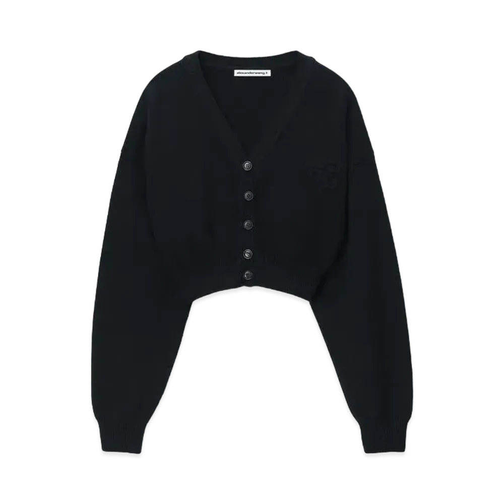 Alexander Wang Long Sleeve Vneck Cardigan "Black"