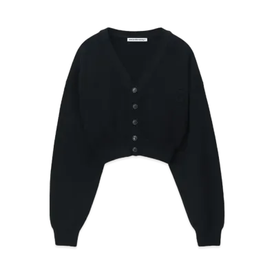 Alexander Wang Long Sleeve Vneck Cardigan "Black"