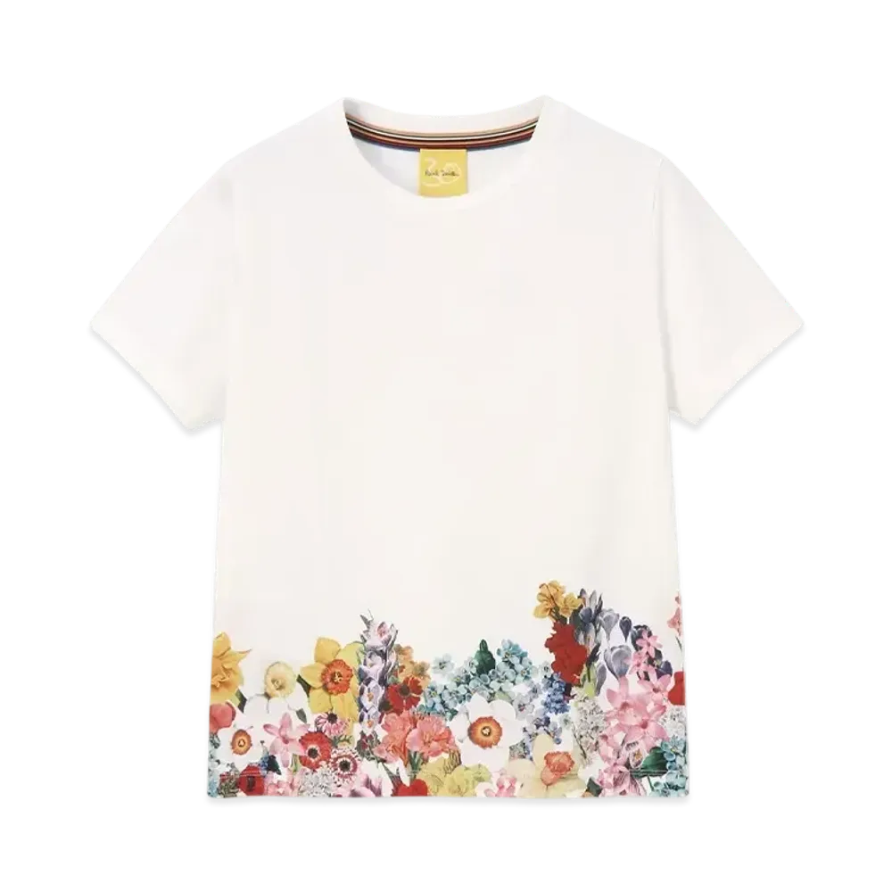 Paul Smith Women's Collage Floral Short Sleeve T-Shirt "OffWhite"
