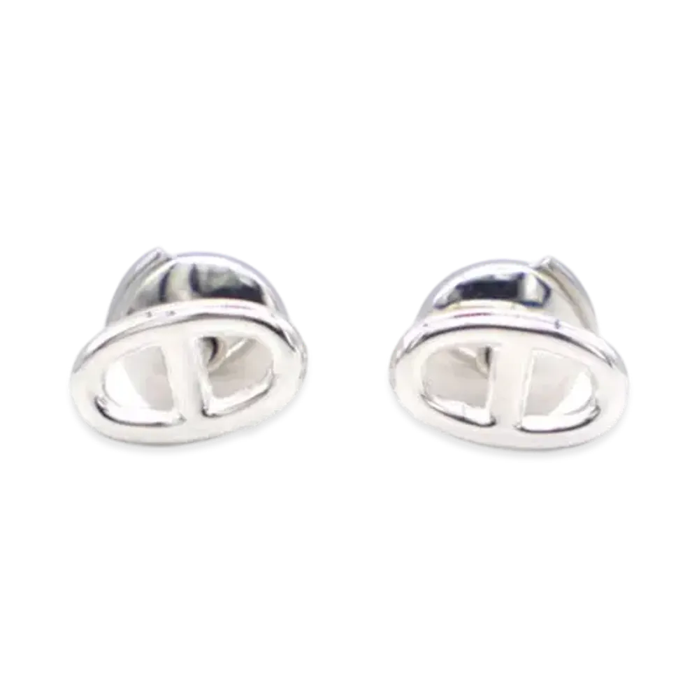 Hermes Farandole Chaine D'ancre Stud Earrings "Silver"