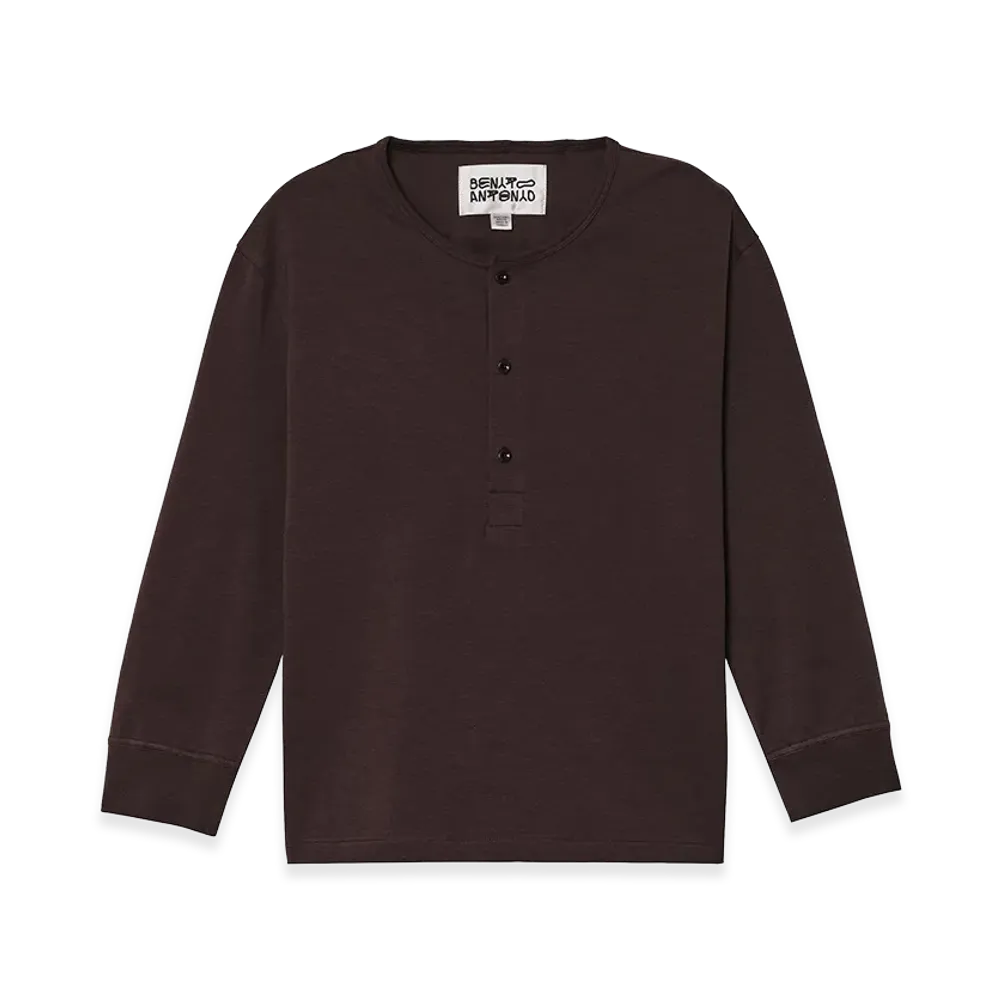 ZARA x Bad Bunny Benito Antonio Cropped Fit Henley Tee "Brown"