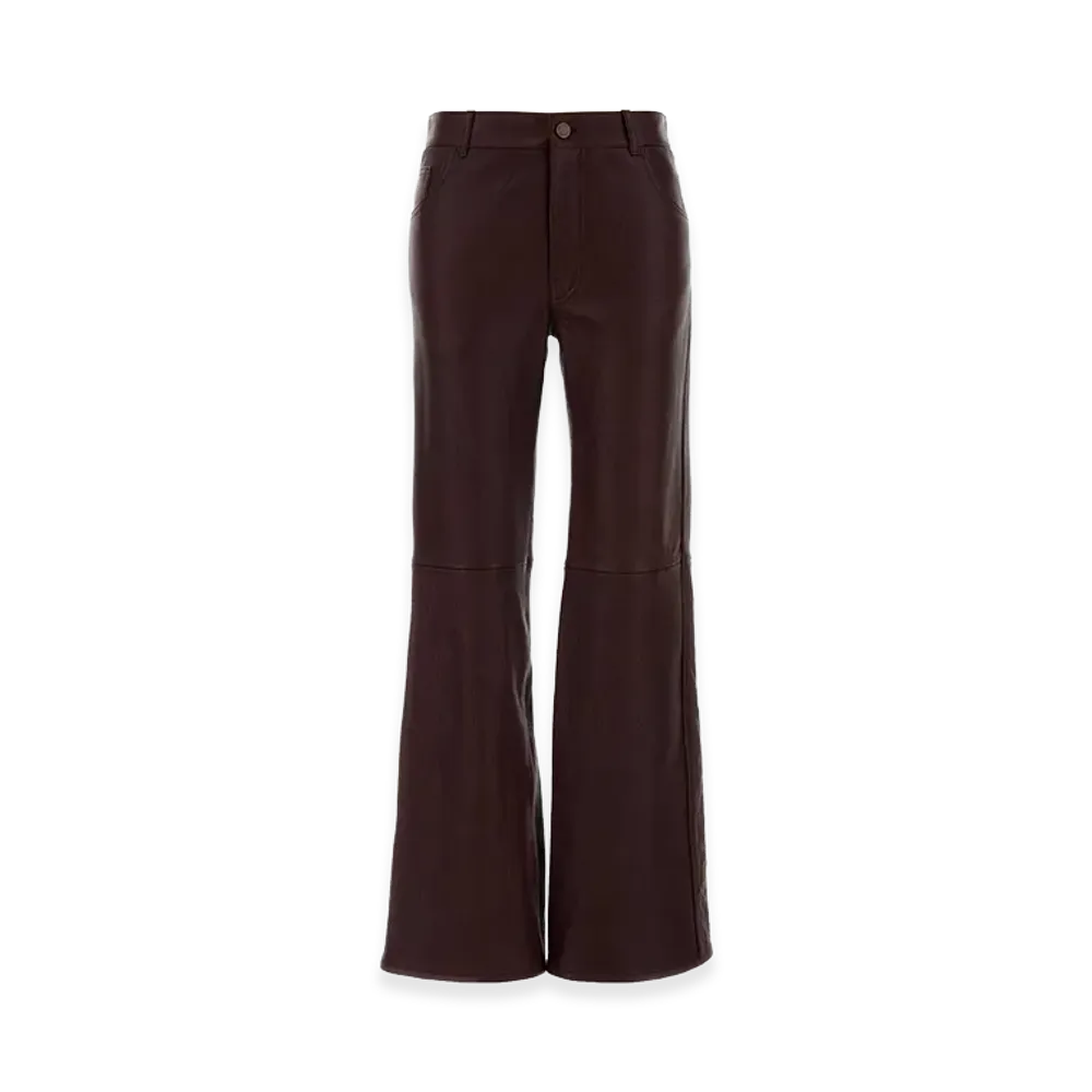 Chloe Women's Leather Flared Pant "Purple"