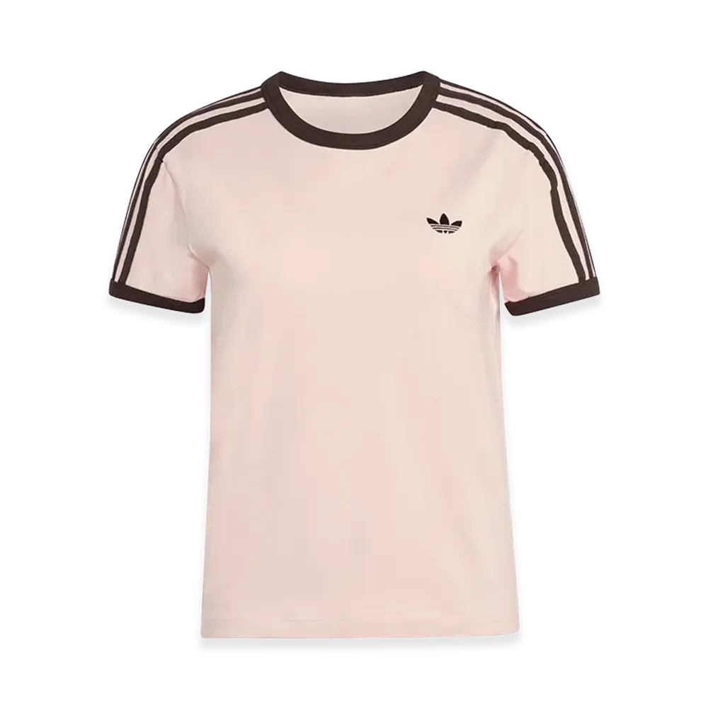 adidas Women's 3 Stripes Slim Tee "Sandy Pink/Aurora Coffee"