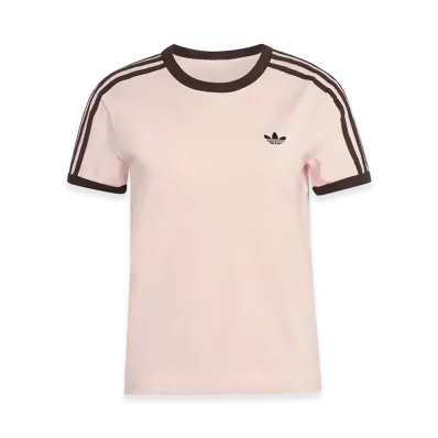 adidas Women's 3 Stripes Slim Tee "Sandy Pink/Aurora Coffee"