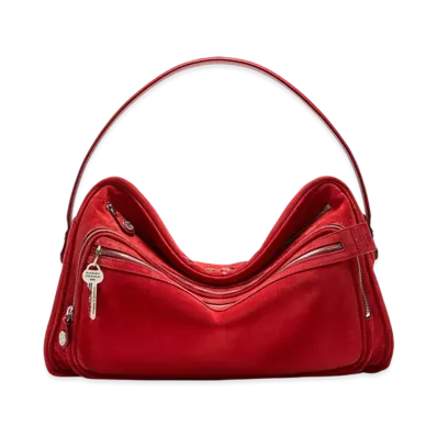 Acne Studios Camero Camera Suede Shoulder Bag "Fire Red"