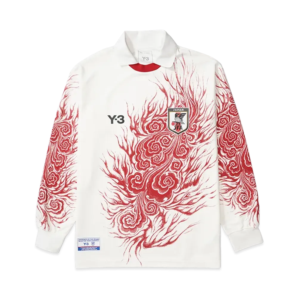 adidas Y-3 Japan National Football Team CW Long Sleeve T-Shirt "Core White/Team Power Red" JC7572