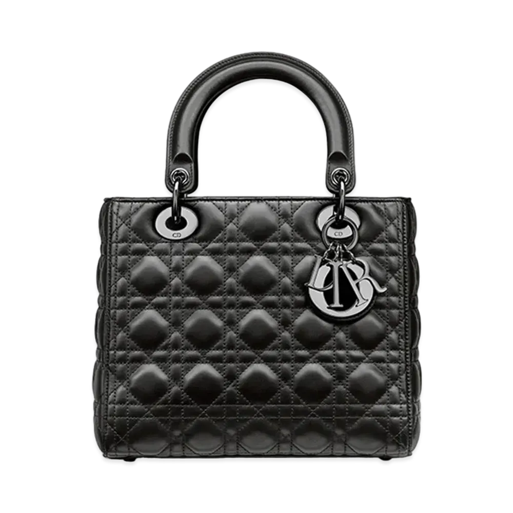Dior Medium Lady Bag Grained Calfskin Cannage "Black"