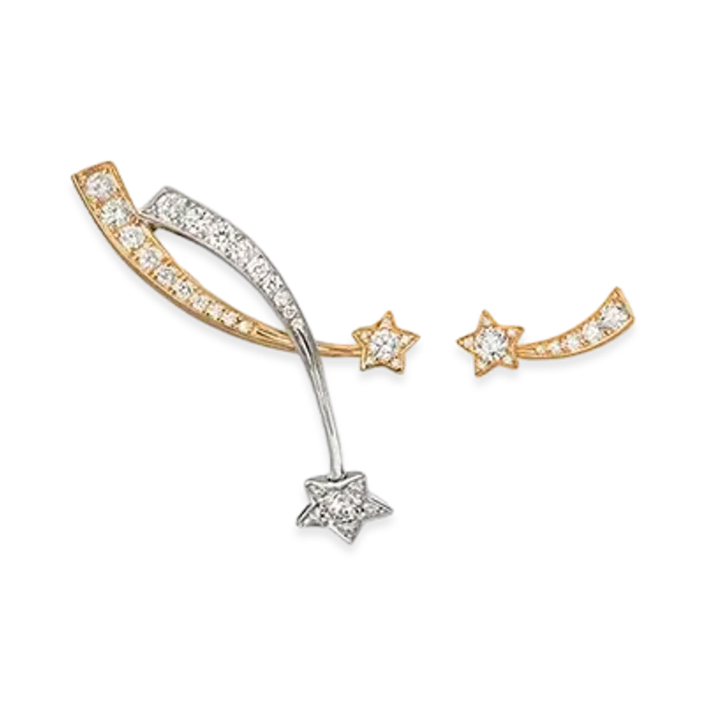 CHANEL Comet Star Earrings 18K "Yellow Gold/White Gold"