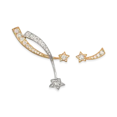 CHANEL Comet Star Earrings 18K "Yellow Gold/White Gold"