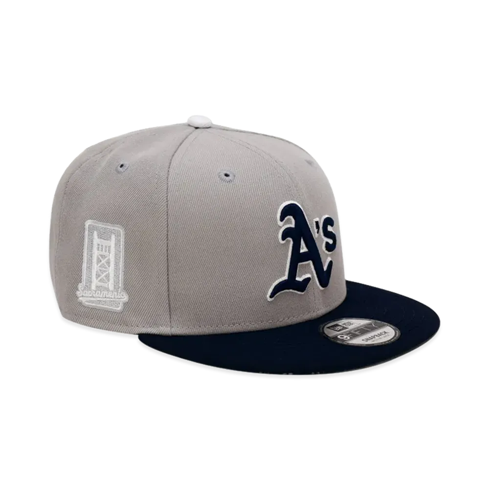 NEW ERA x THE CAP 9Fifty Paisley Block Athletics "Grey/Navy"