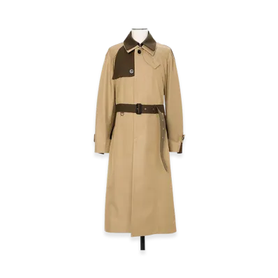 sacai Cotton Gabardine Coat "Beige/Brown"