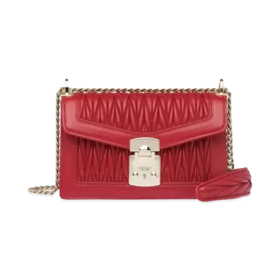 MIU MIU Miu Confidential Materasse Leather Bag "Red"
