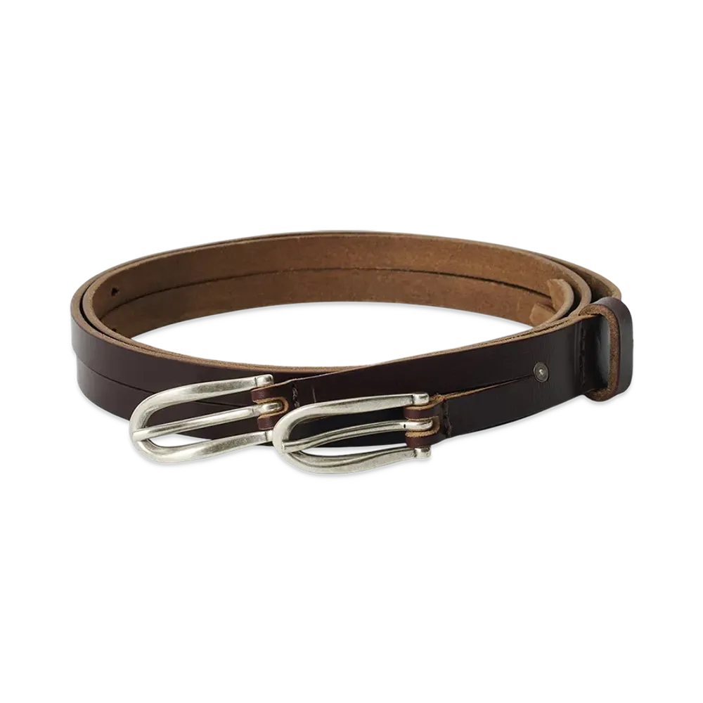 OUR LEGACY Women's Twin Tongue Belt "Burgundy Chromexcel Leather"