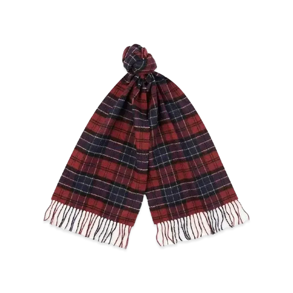 Barbour Wool Tartan Scarf "Burgundy"