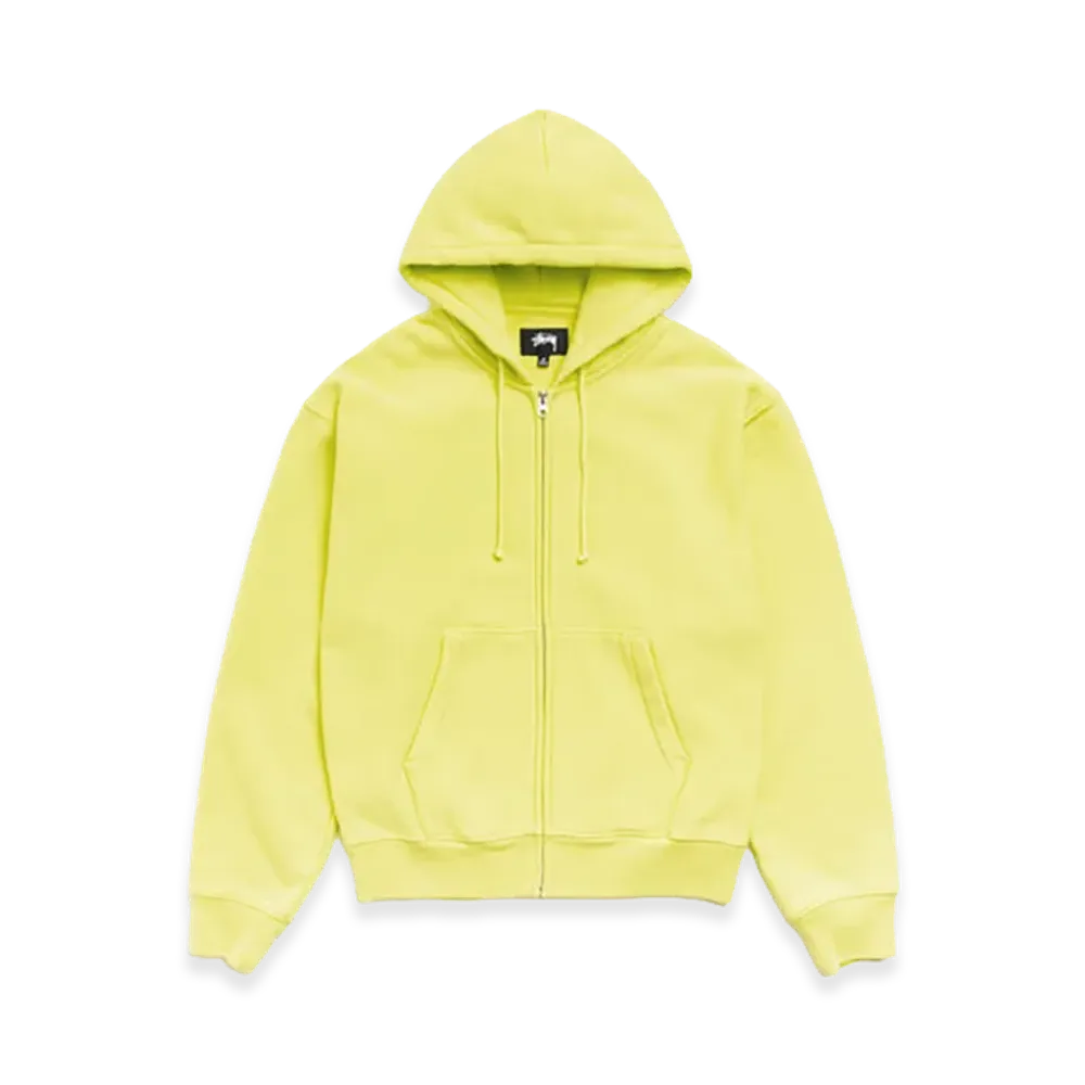 Stussy Cursive Applique Zip Hoodie "Lime"