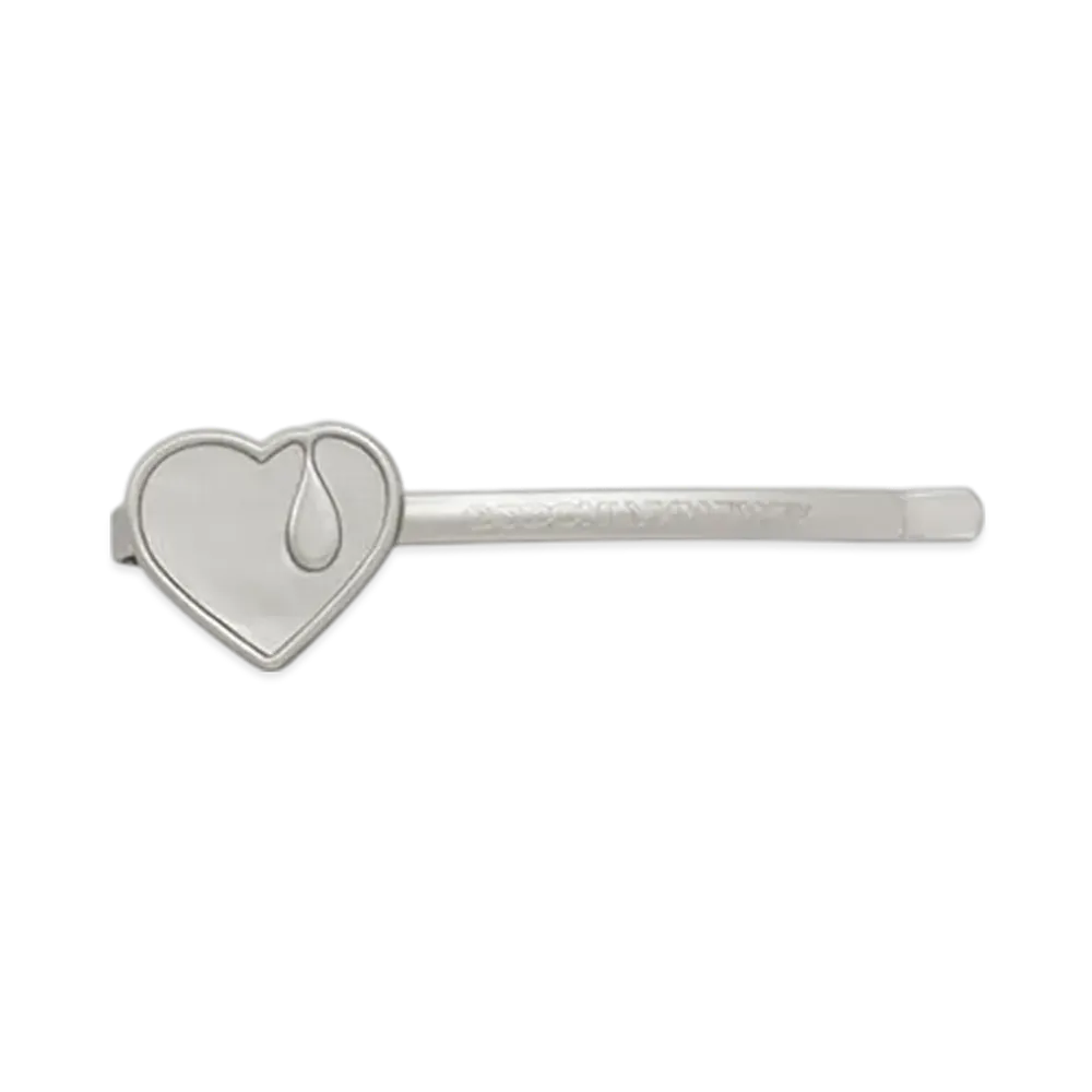 GOD ONLY KNOWS Heart Hair Clip "Matte Silver"