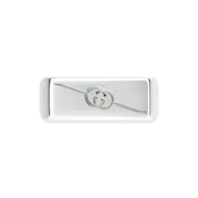 GUCCI Diagonal Interlocking G Ring "Silver"