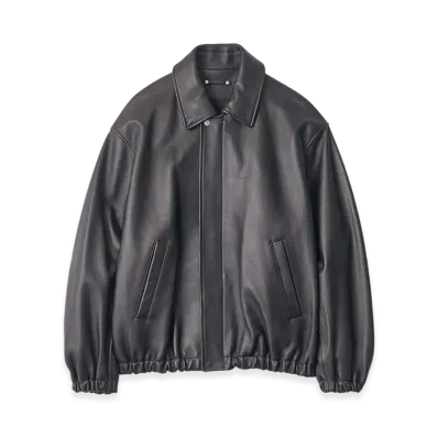 ssstein Sheep Leather Zip Short Jacket "Dark Brown"