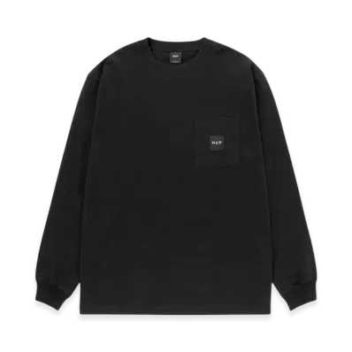 HUF Box Logo Pocket LS Tee "Black"