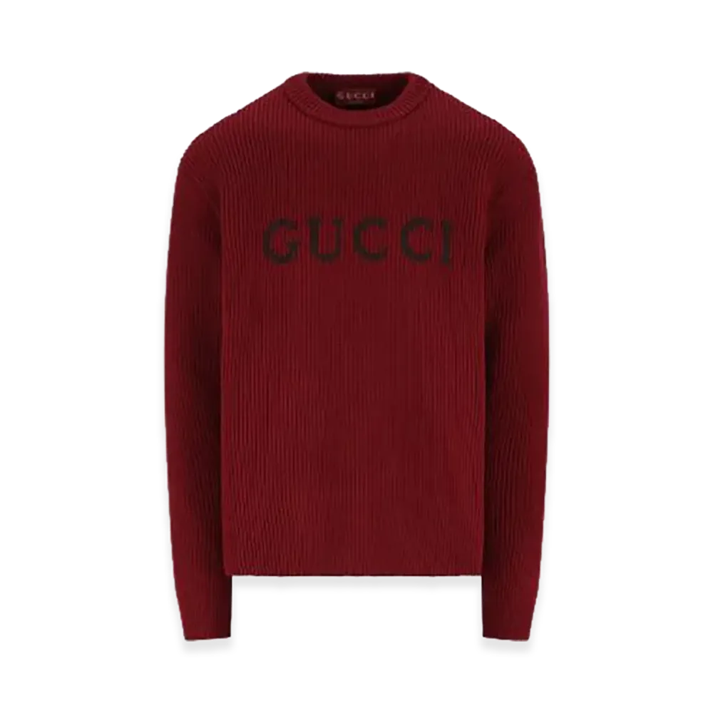 GUCCI Intarsia Sweater "Burgundy"