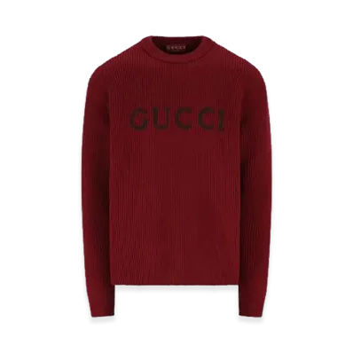 GUCCI Intarsia Sweater "Burgundy"