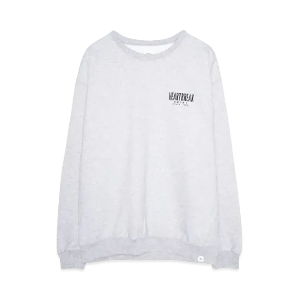 Bedwin & the heartbreakers L/S PRINTED C-NECK SWEAT "HAWKE" "GRAY"