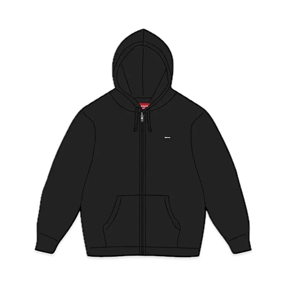 Supreme Small Box Zip Up Hooded Sweatshirt "Black"