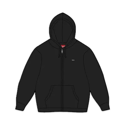 Supreme Small Box Zip Up Hooded Sweatshirt "Black"