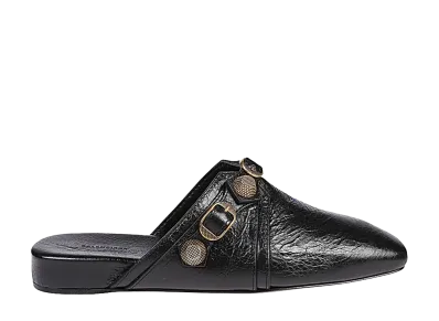 BALENCIAGA Women's Slipper Cagole In Pelle Borchiata "Black"