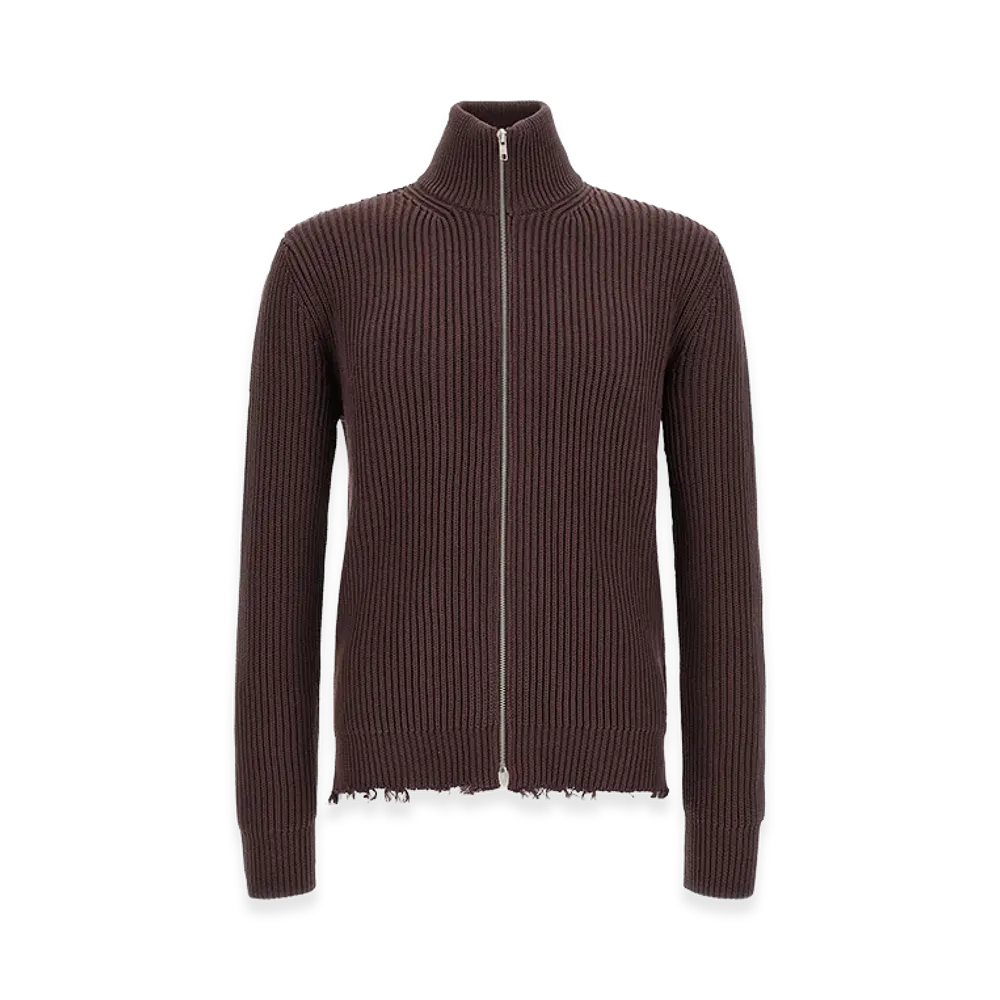 MM6 Maison Margiela Ribbed Cotton Turtleneck Sweater "Bordeaux"