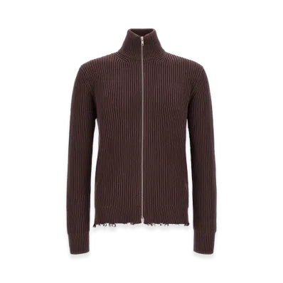 MM6 Maison Margiela Ribbed Cotton Turtleneck Sweater "Bordeaux"