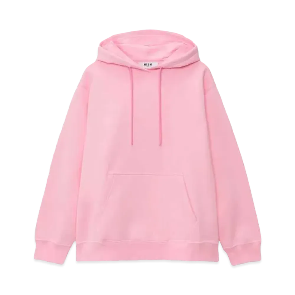 MSGM Oversized Sweatshirt With A Maxi Logo Print On The Hood "Pink"