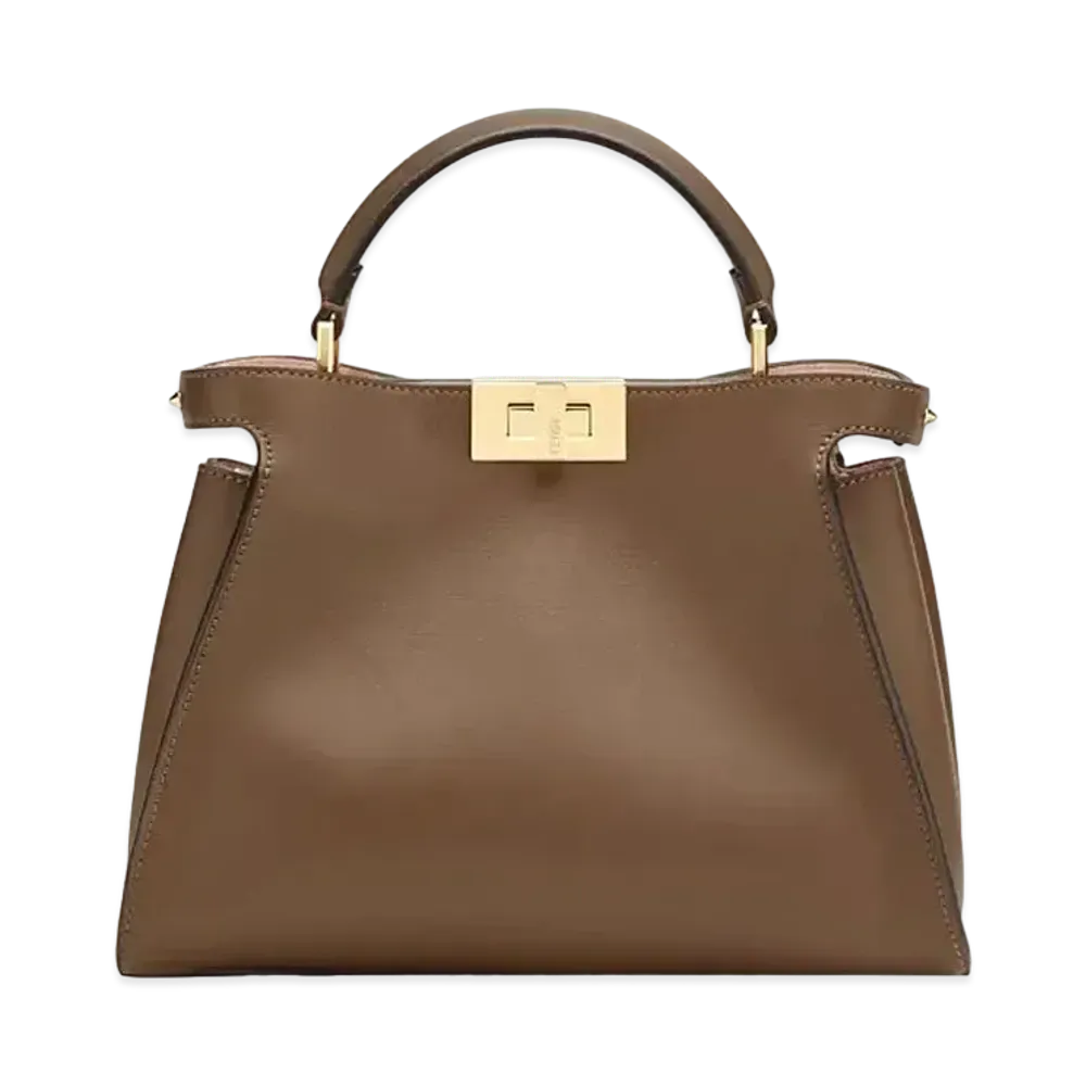 FENDI Peekaboo Essentially Leather Bag "Brown"