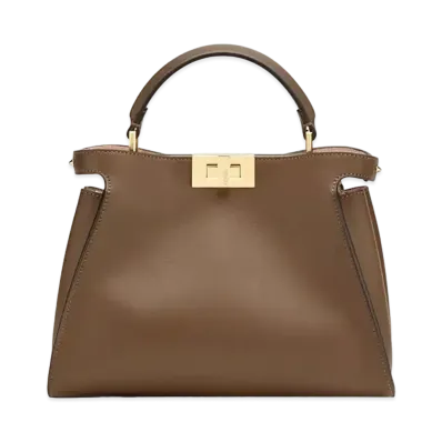 FENDI Peekaboo Essentially Leather Bag "Brown"