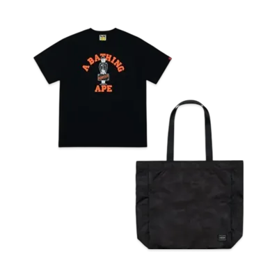 PORTER x A BATHING APE Tee & Tote Set "Black"