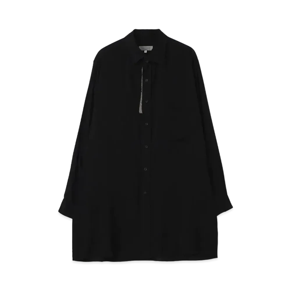 Yohji Yamamoto Pour Homme RAYON SPUN LAWN TUB BUTTONED BLOUSE "Black"