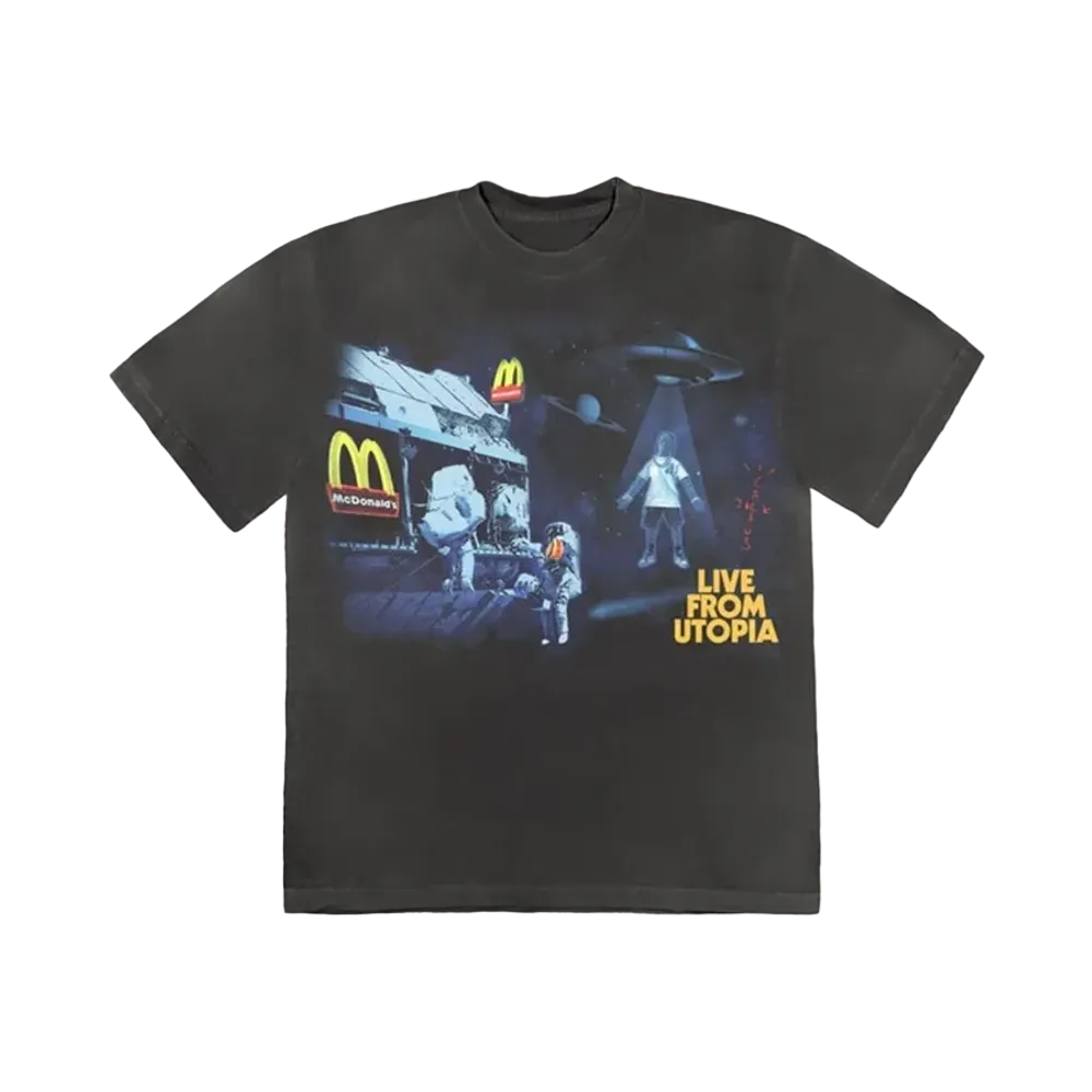 Travis Scott Cactus Jack x McDonald's Live From Utopia T-Shirt "Black"