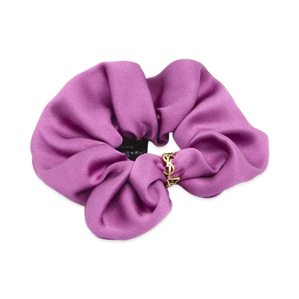 Saint Laurent Women's Cassandre Scrunchie "Purple"