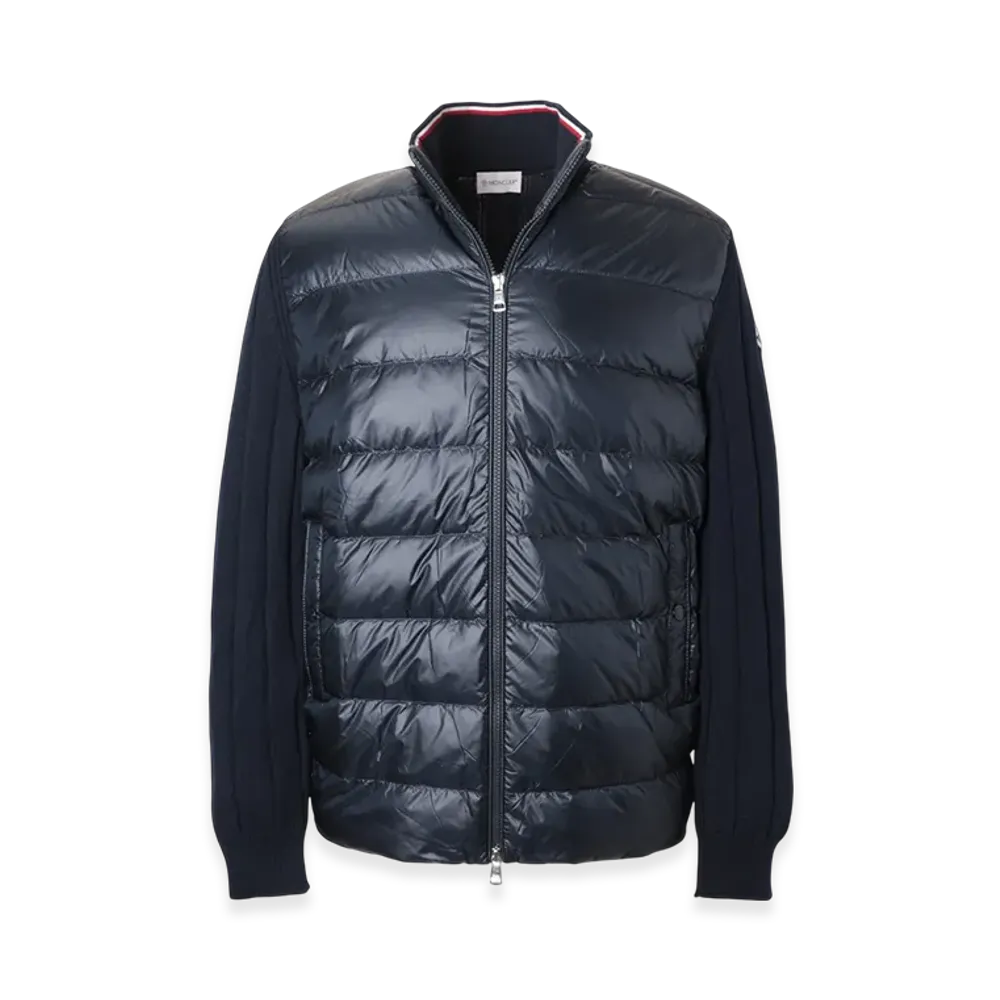 MONCLER Mens Down Panel Zip-Up Cardigan "Navyblue"