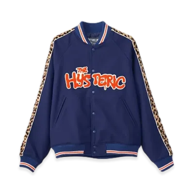 HYSTERIC GLAMOUR Bloody Hysteric Patch Stadium Jacket "Blue"